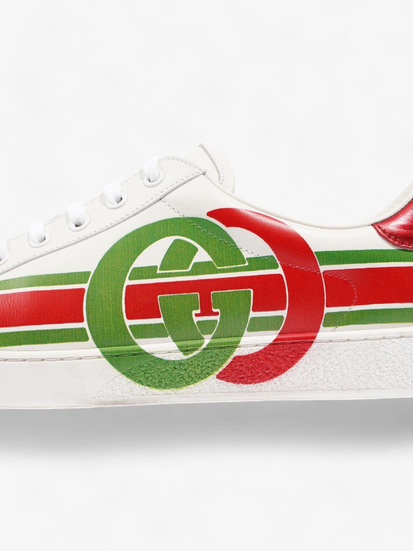 Gucci Ace GG Stripe Sneakers White  / Red / Green Leather EU 45 UK 11