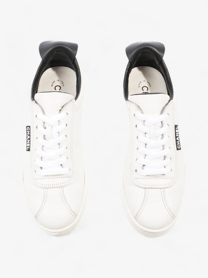 Chanel CC Logo Sneakers  White / Black Leather EU 38 UK 5