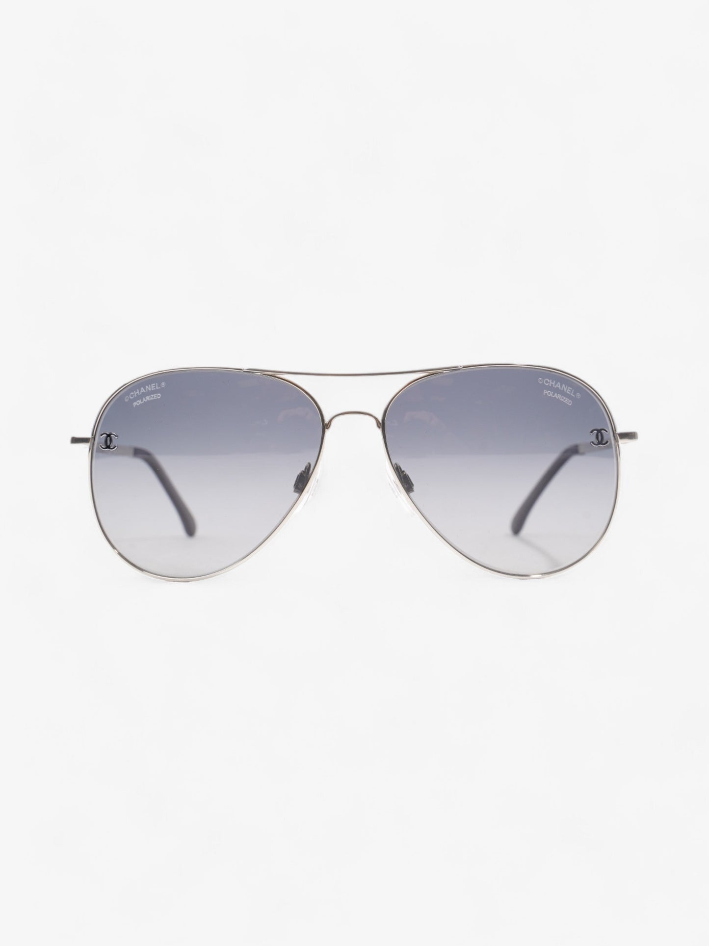 Chanel CC Aviator Black / Silver Acetate 135mm