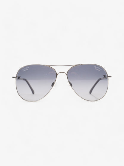 Chanel CC Aviator Black / Silver Acetate 135mm