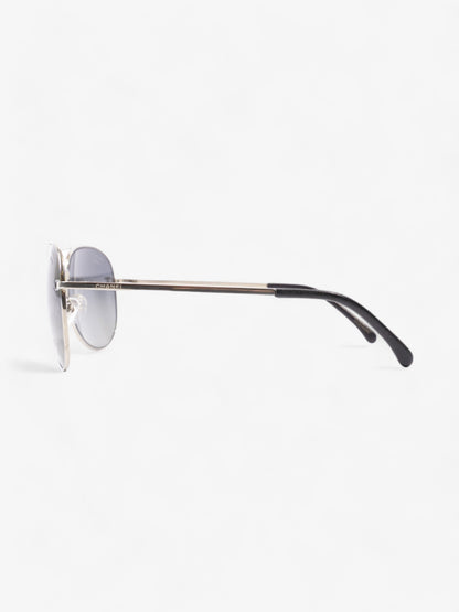 Chanel CC Aviator Black / Silver Acetate 135mm