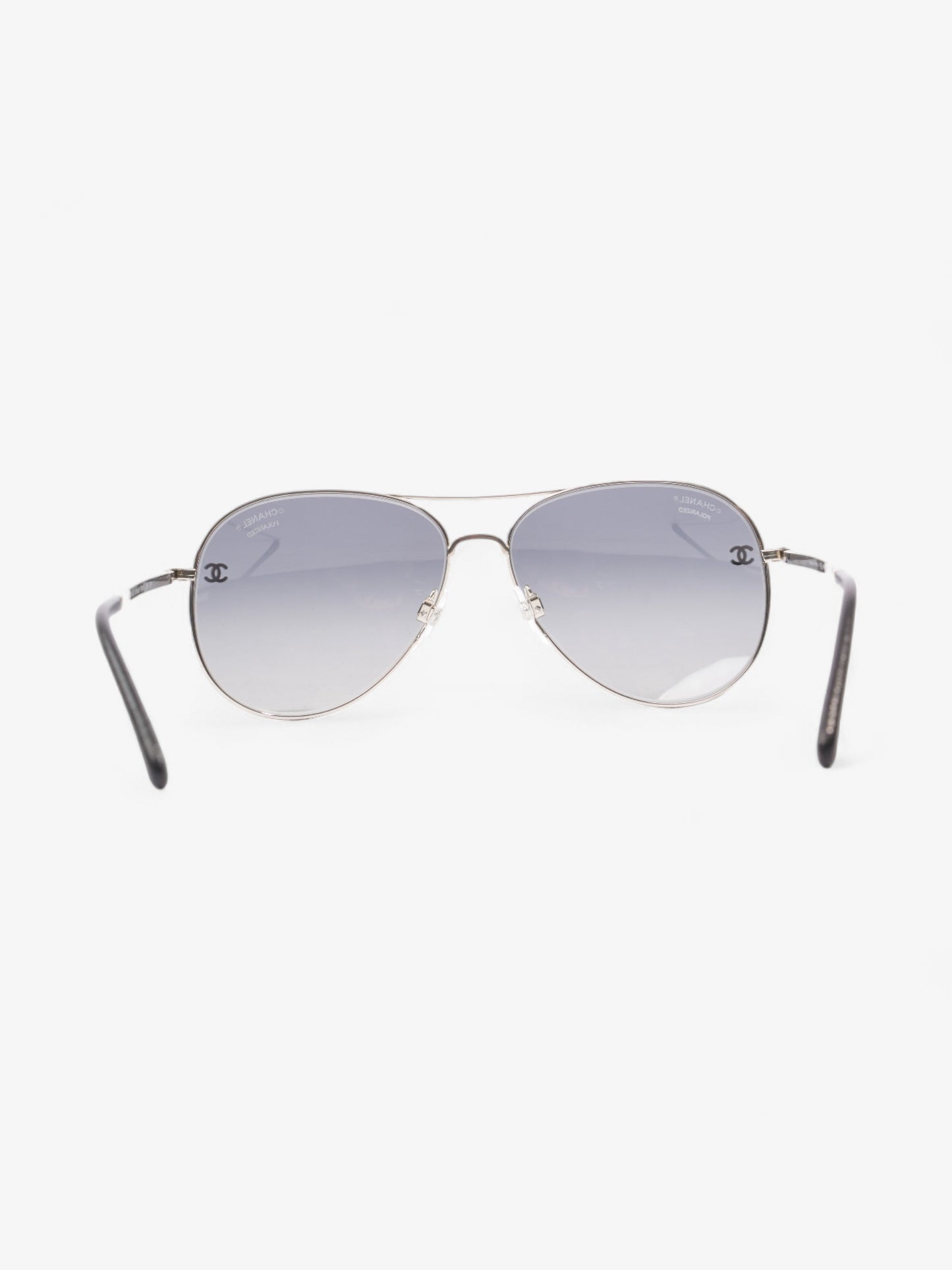 Chanel CC Aviator Black / Silver Acetate 135mm