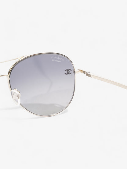 Chanel CC Aviator Black / Silver Acetate 135mm
