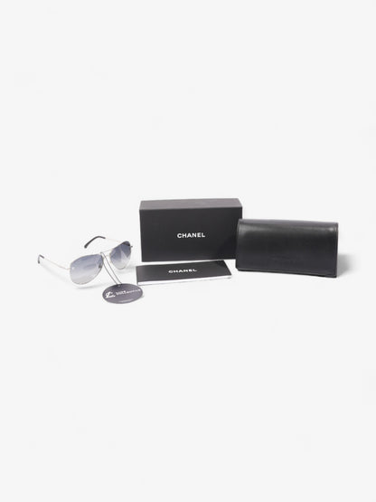 Chanel CC Aviator Black / Silver Acetate 135mm