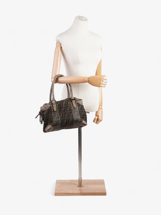 Fendi Boston Brown Zucca Canvas