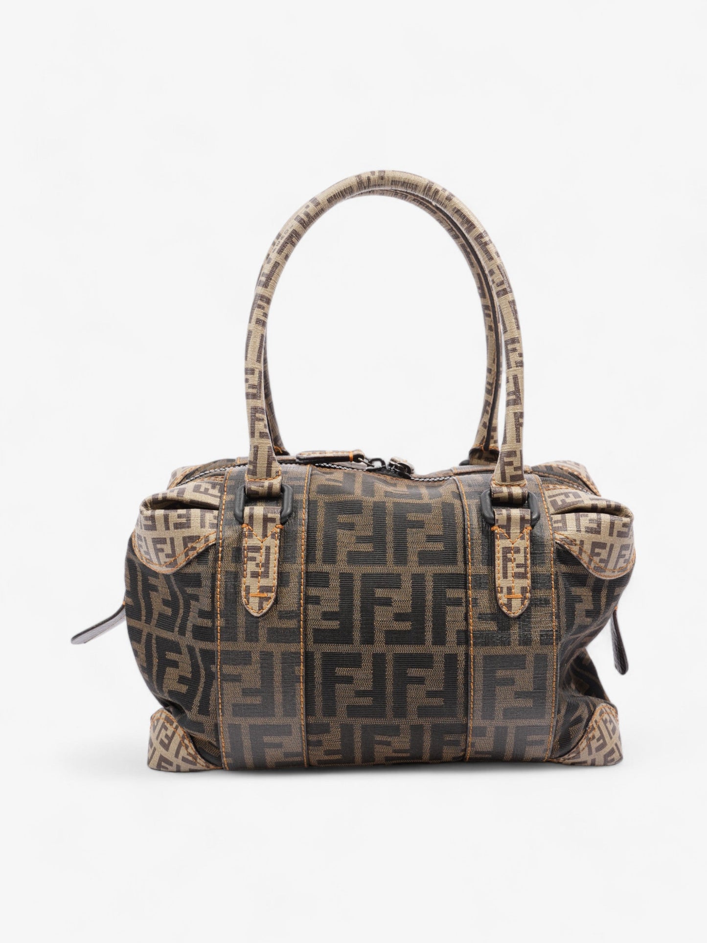 Fendi Boston Brown Zucca Canvas