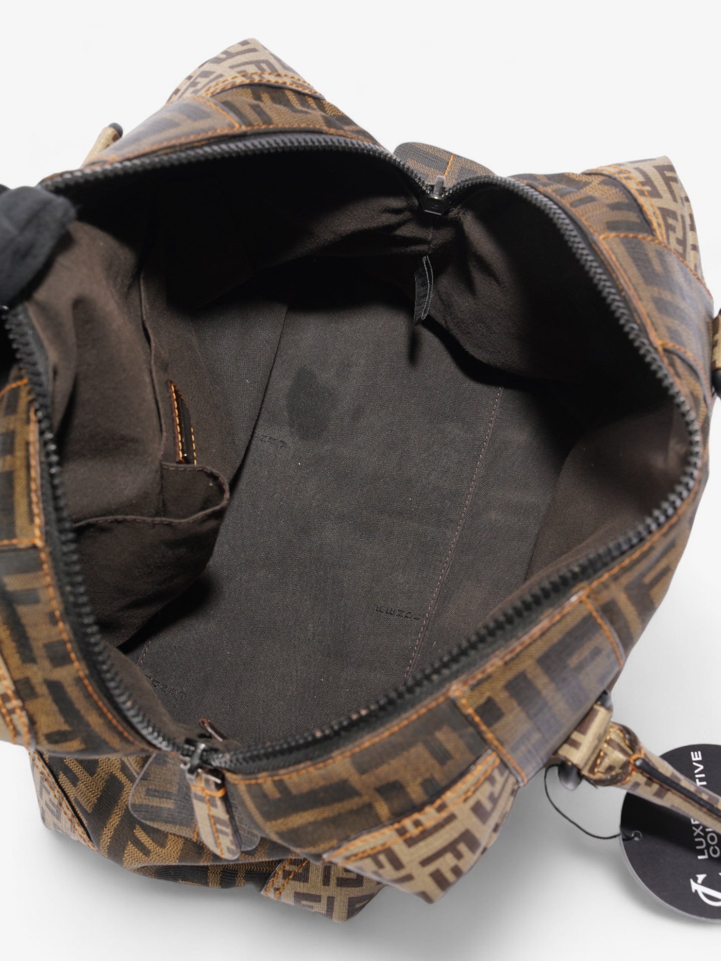 Fendi Boston Brown Zucca Canvas
