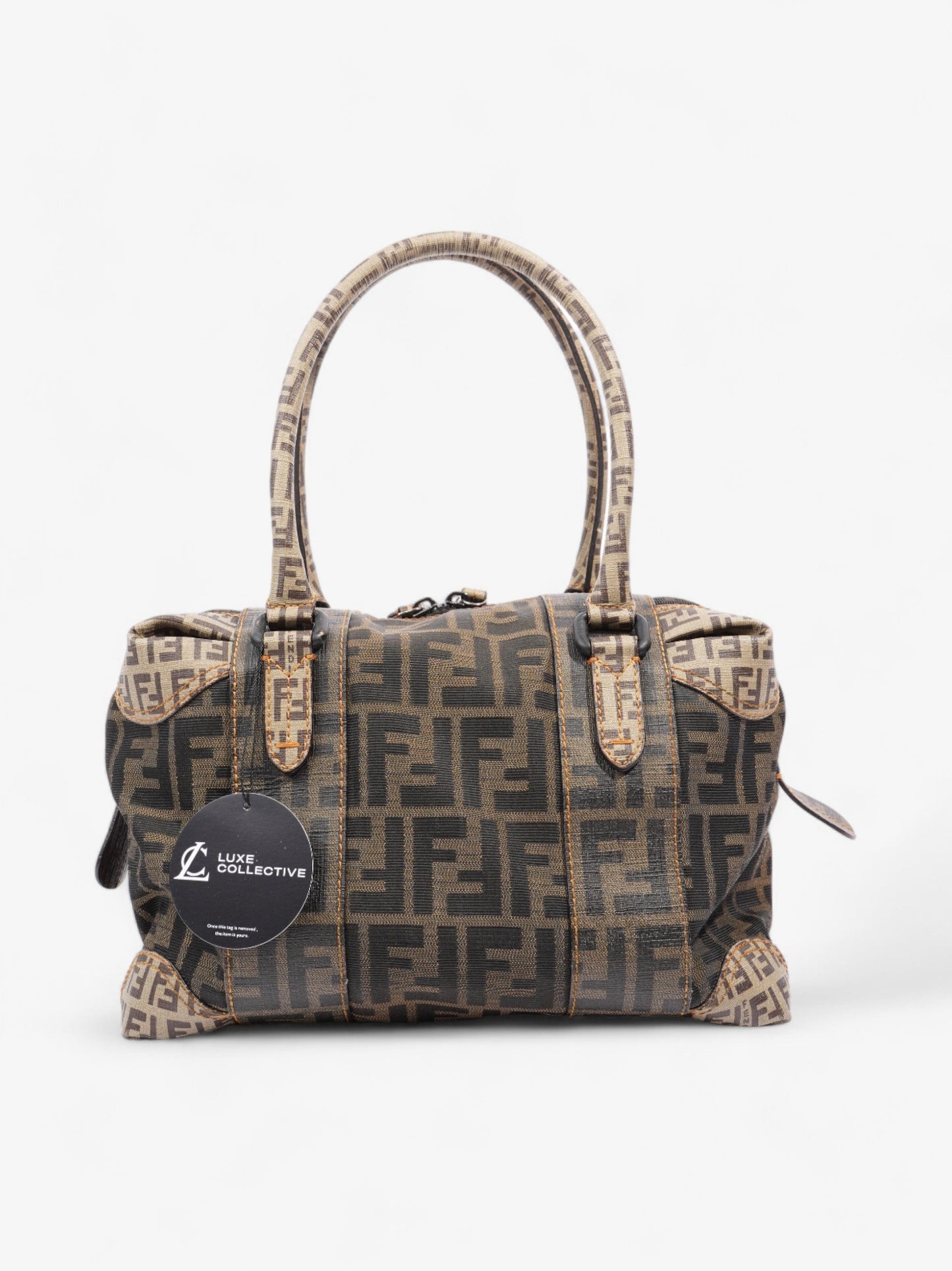 Fendi Boston Brown Zucca Canvas