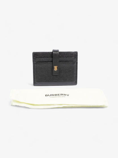 Burberry TB Hardware Two Fold Card Case Black Leather