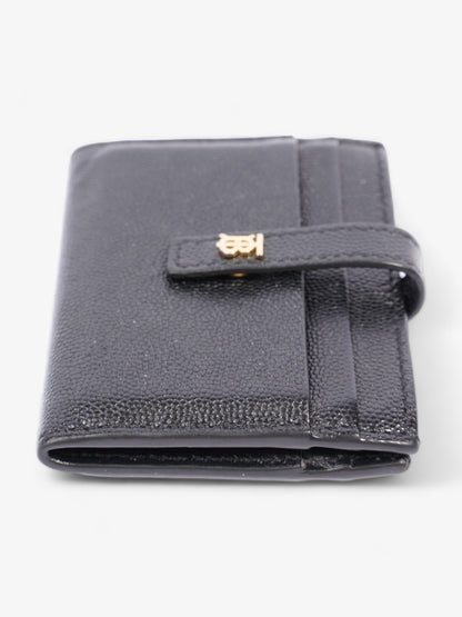 Burberry TB Hardware Two Fold Card Case Black Leather