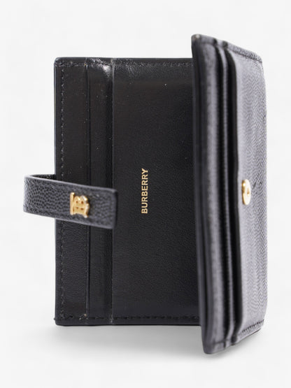 Burberry TB Hardware Two Fold Card Case Black Leather