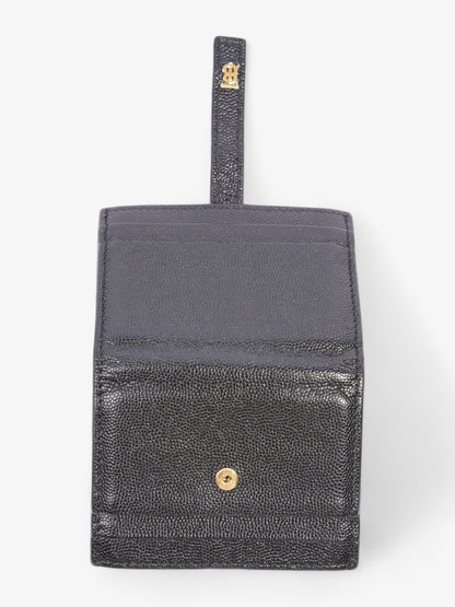 Burberry TB Hardware Two Fold Card Case Black Leather