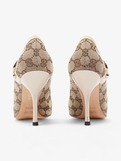 Gucci D-Ring Heels 80mm Beige Canvas EU 38 UK 5