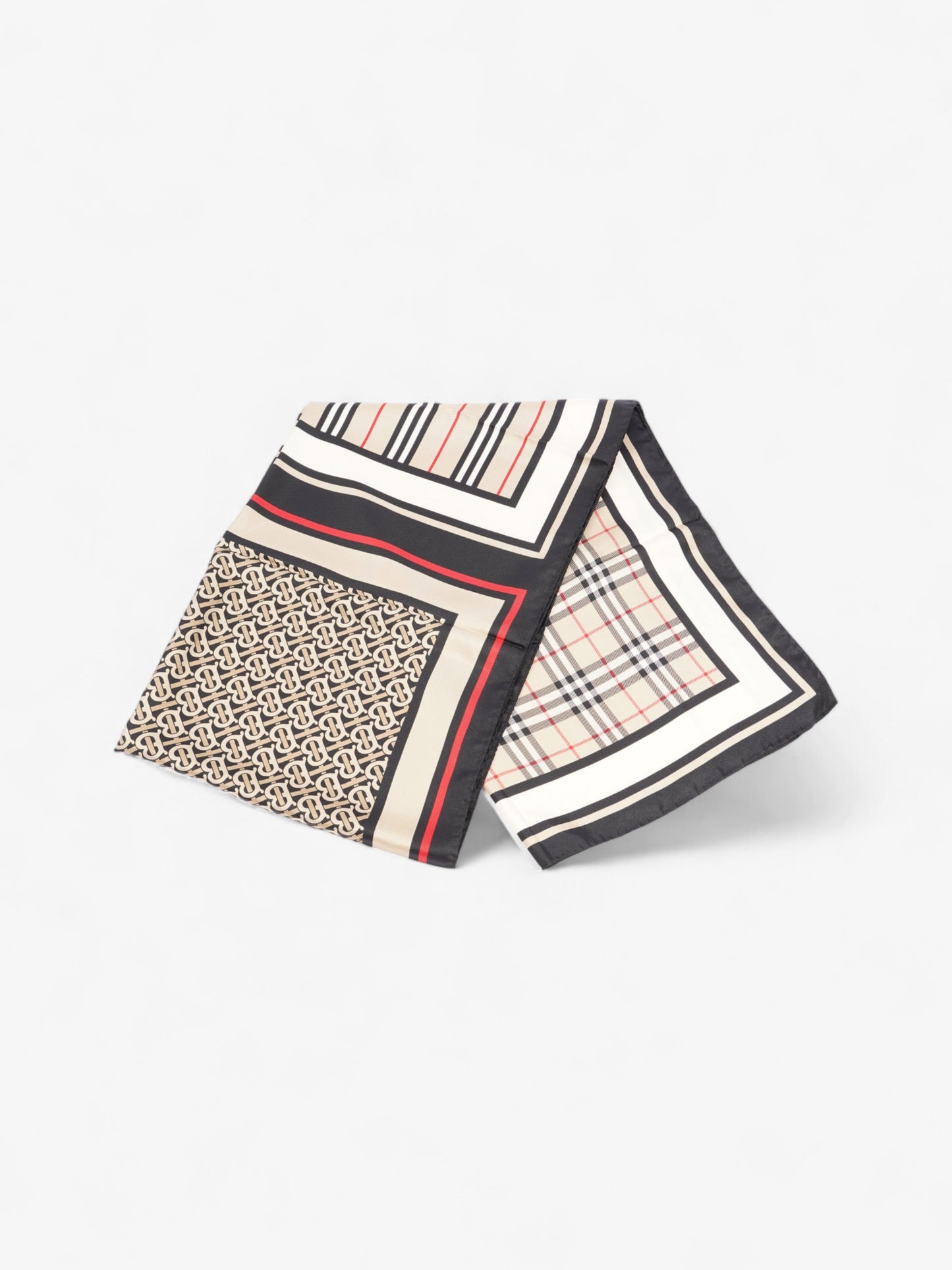 Burberry Multi Colour Scarf Archive Beige Silk