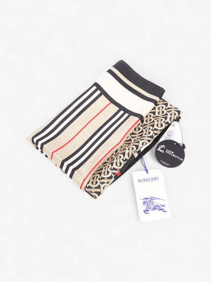 Burberry Multi Colour Scarf Archive Beige Silk