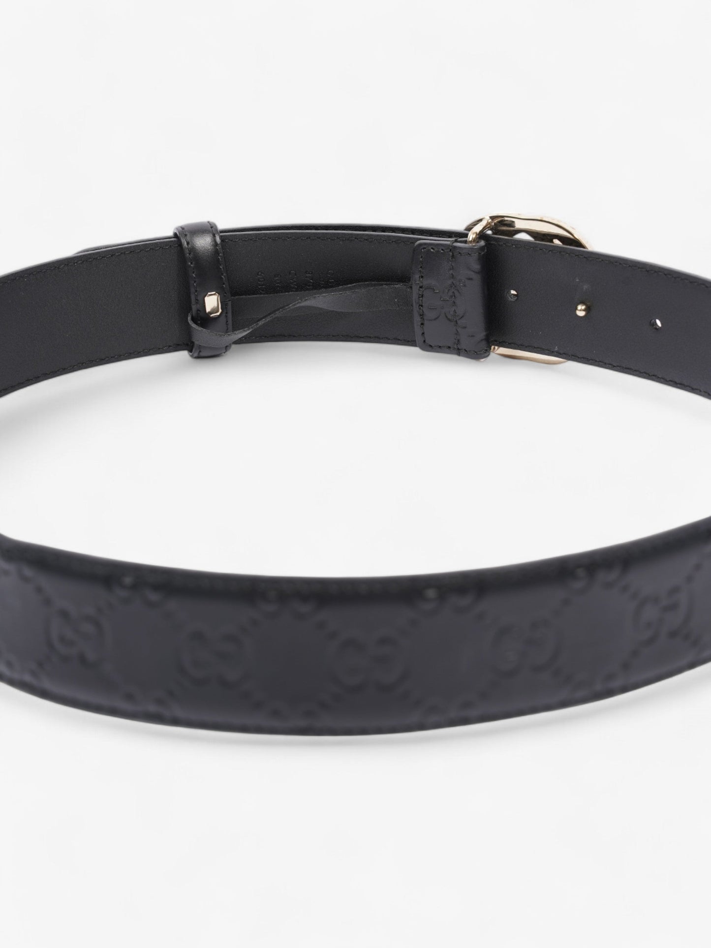 Gucci Interlocking G Belt Black / Light Gold Leather 80cm / 32"