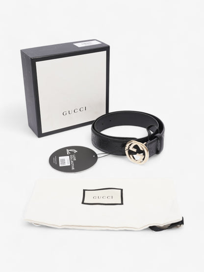 Gucci Interlocking G Belt Black / Light Gold Leather 80cm / 32"