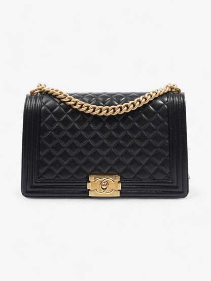 Chanel Boy Bag Black Lambskin Leather New Medium