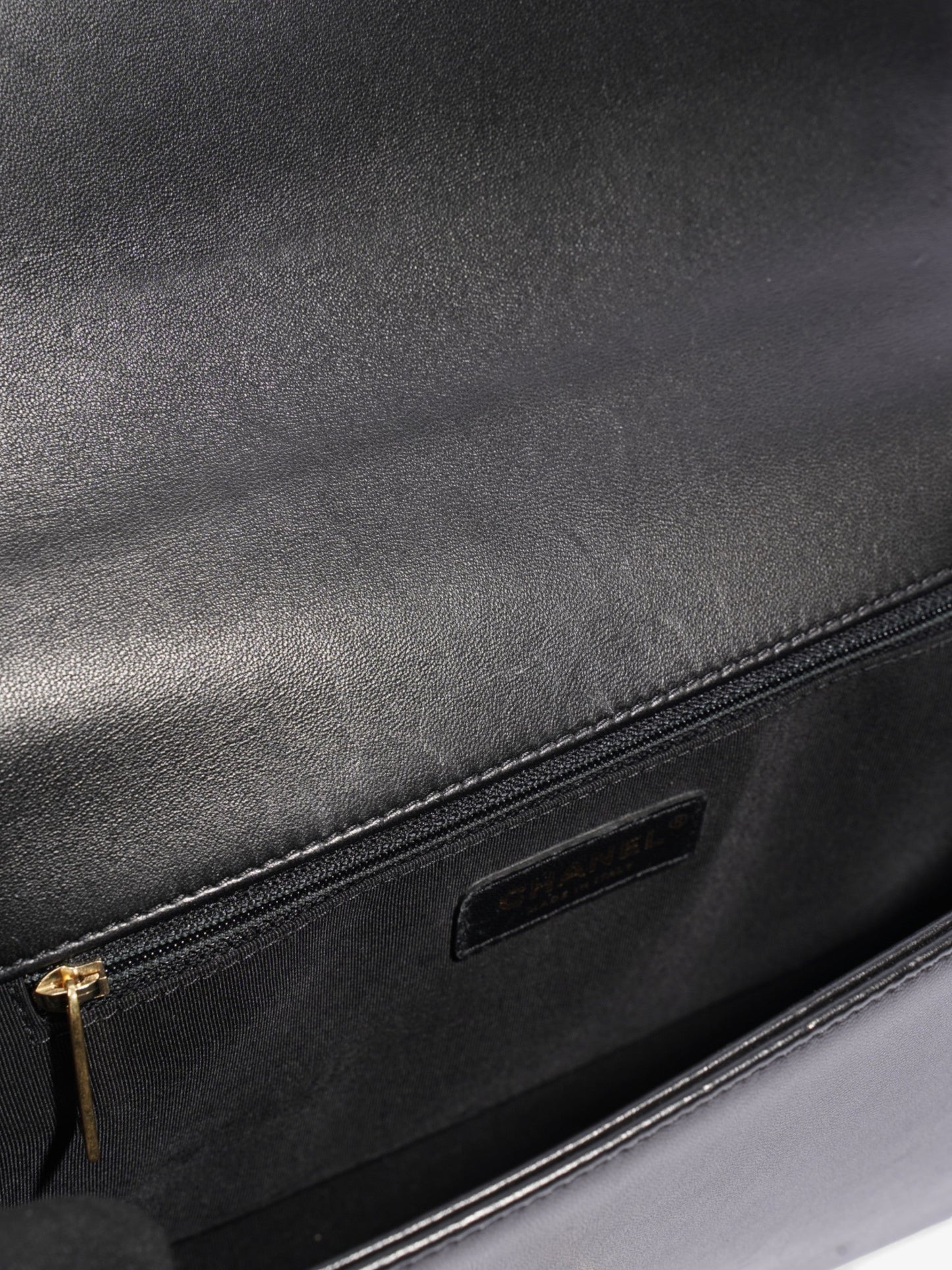 Chanel Boy Bag Black Lambskin Leather New Medium