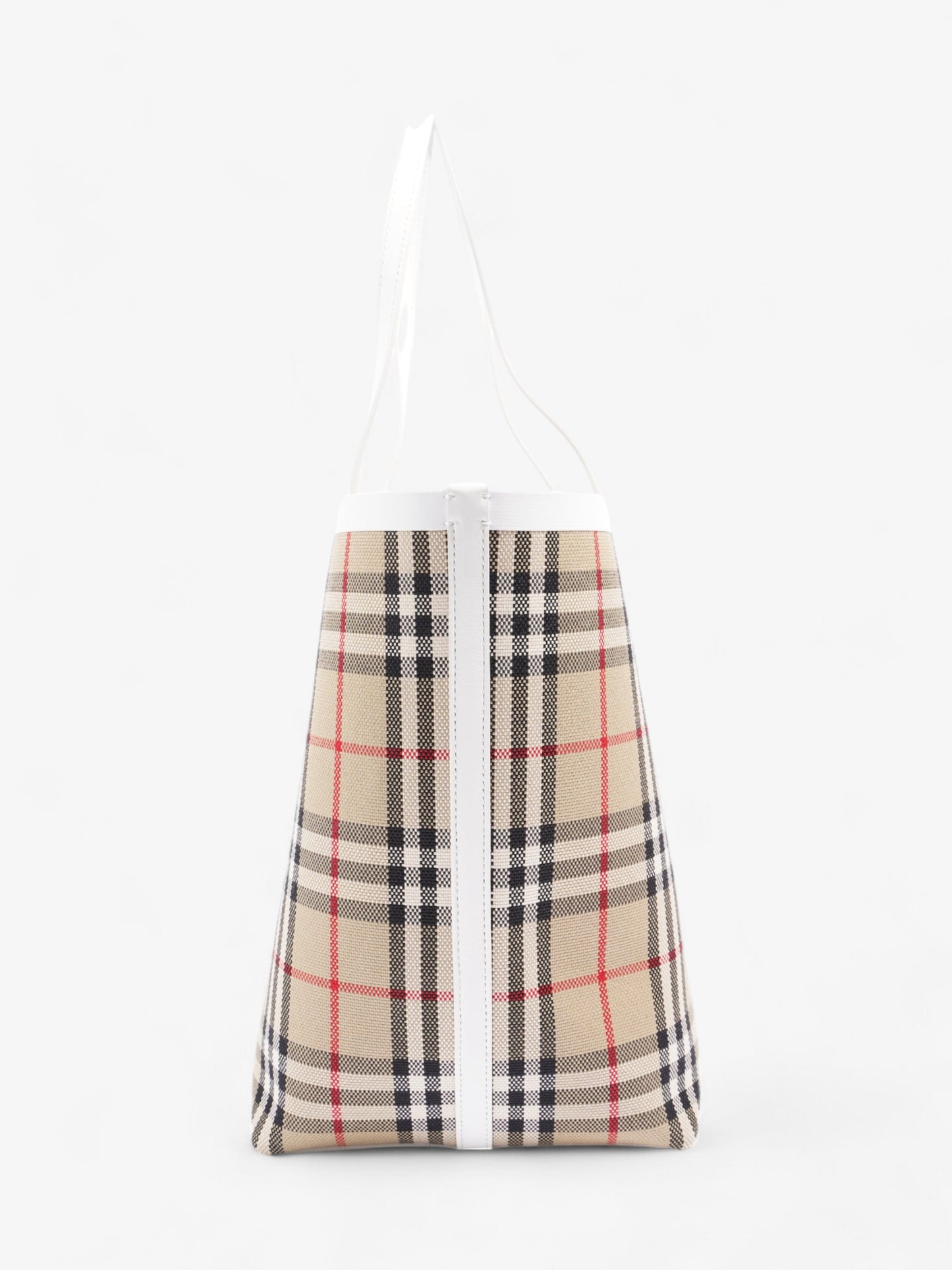 Burberry London Tote Vintage Check / White Cotton