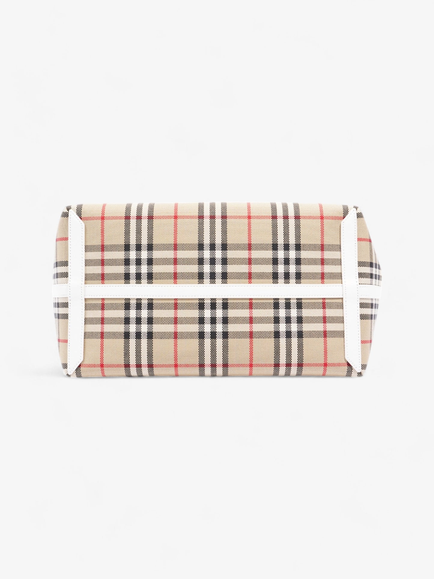 Burberry London Tote Vintage Check / White Cotton