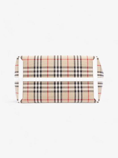 Burberry London Tote Vintage Check / White Cotton