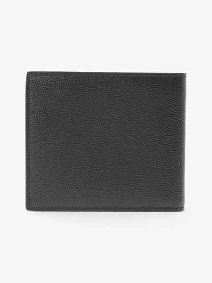 Saint Laurent Cassandre Logo Wallet Black Leather