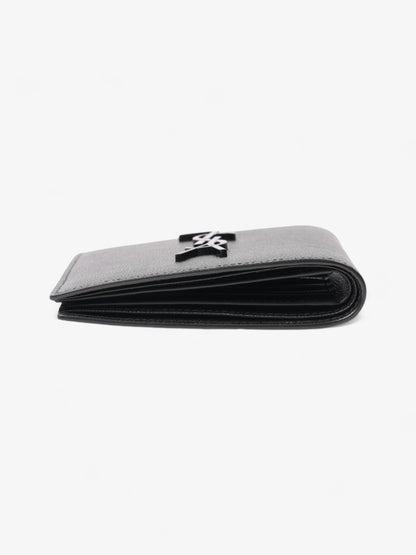 Saint Laurent Cassandre Logo Wallet Black Leather