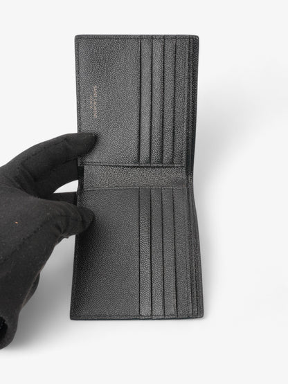 Saint Laurent Cassandre Logo Wallet Black Leather
