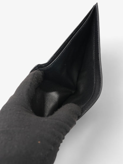 Saint Laurent Cassandre Logo Wallet Black Leather