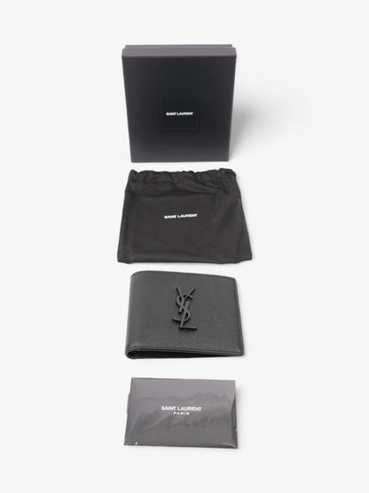 Saint Laurent Cassandre Logo Wallet Black Leather