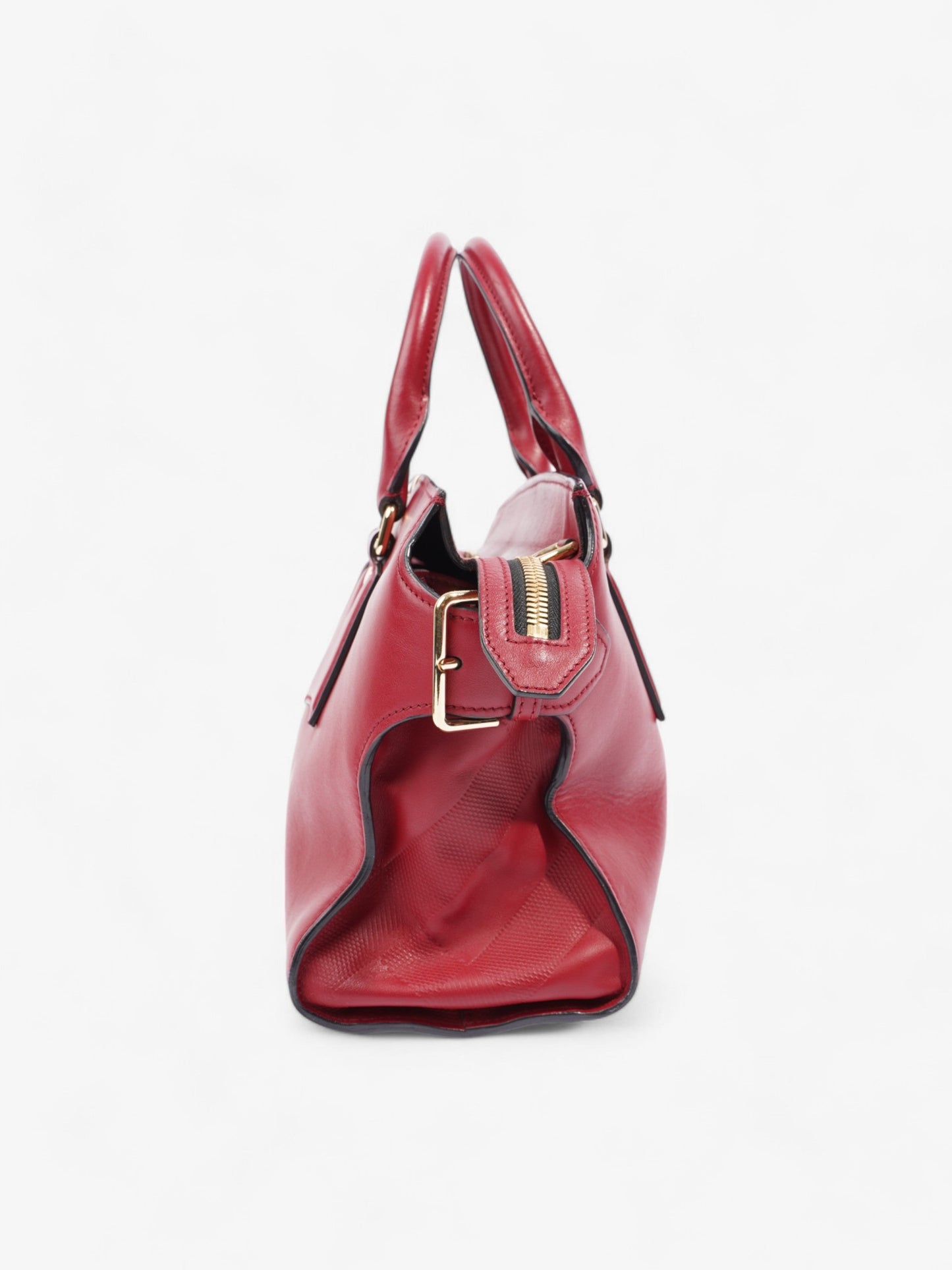 Burberry Clifton Red Calfskin Leather Medium