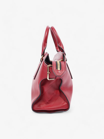 Burberry Clifton Red Calfskin Leather Medium