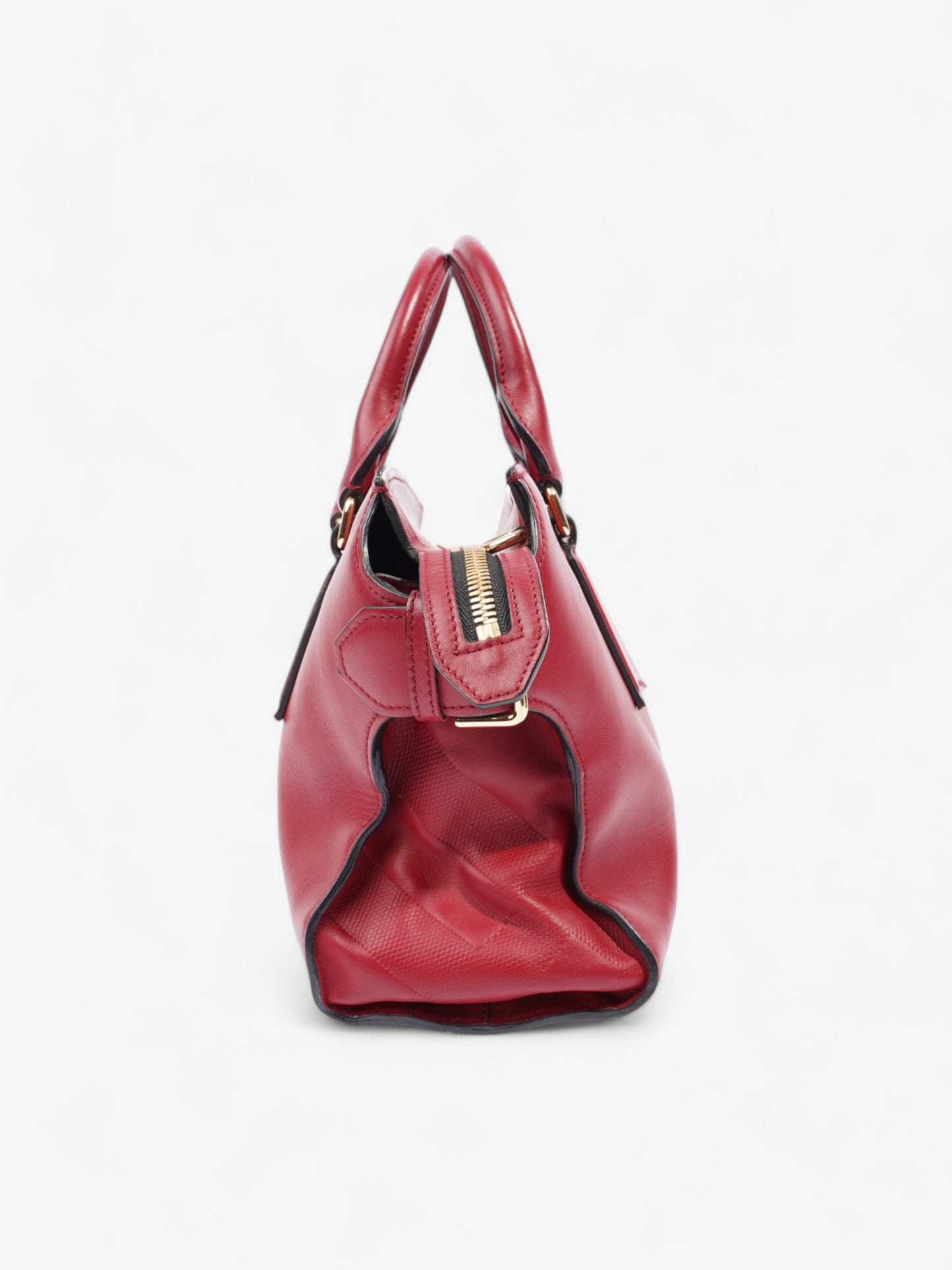 Burberry Clifton Red Calfskin Leather Medium
