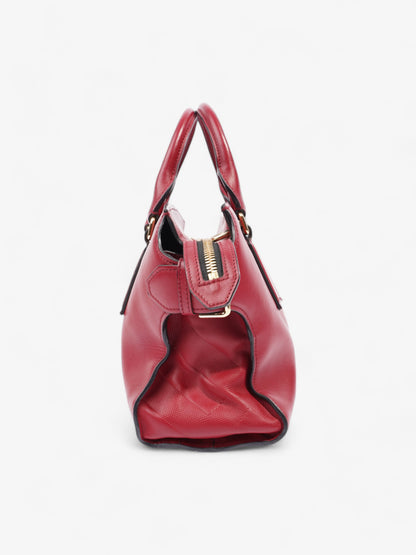 Burberry Clifton Red Calfskin Leather Medium