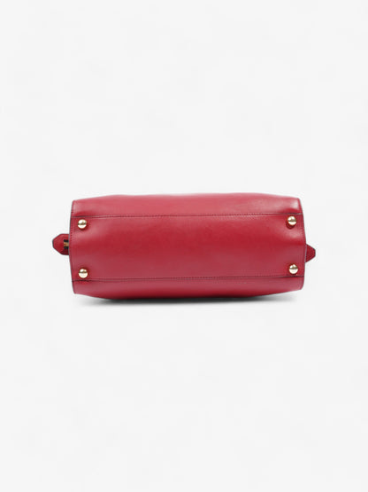 Burberry Clifton Red Calfskin Leather Medium