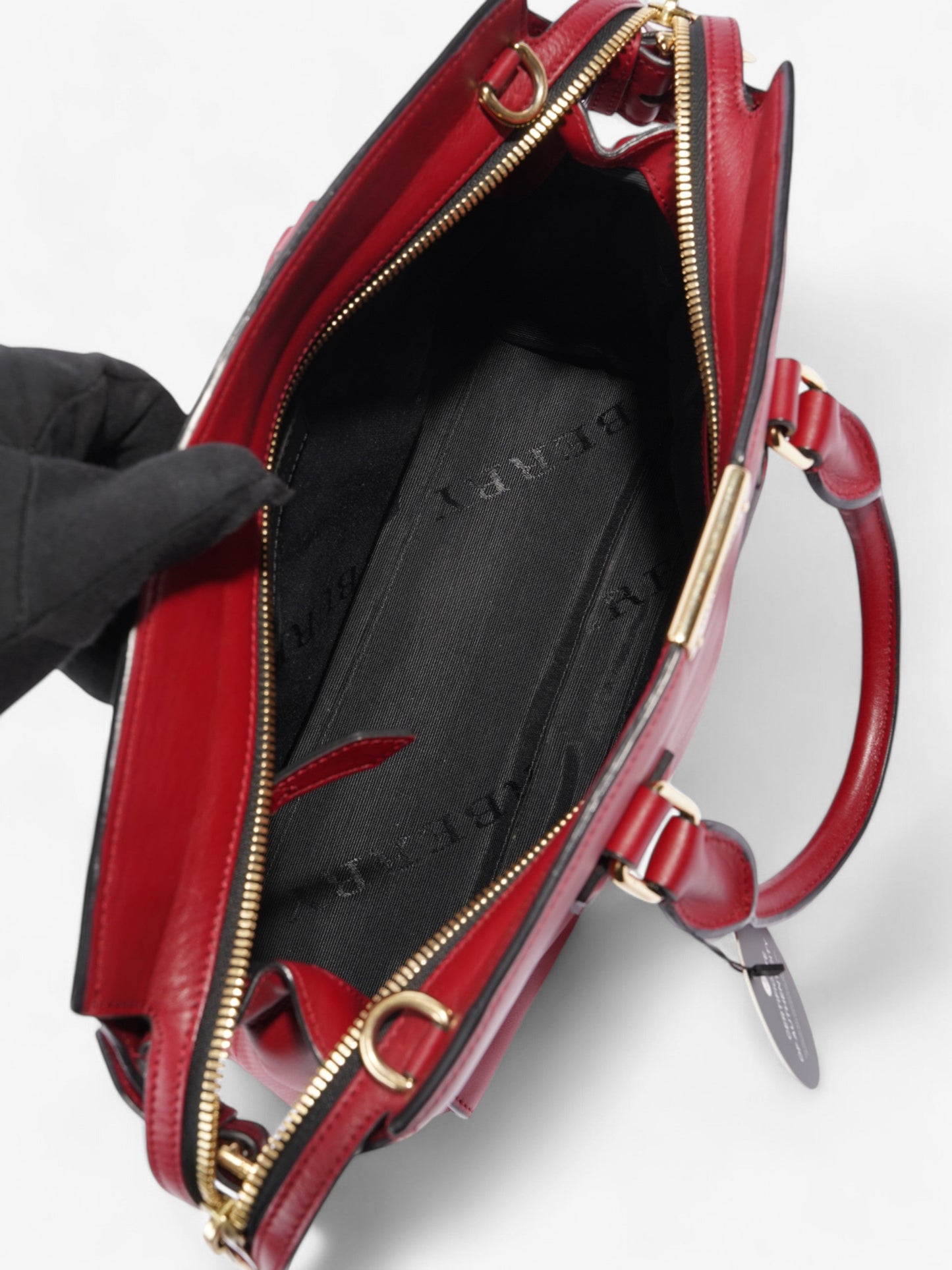 Burberry Clifton Red Calfskin Leather Medium