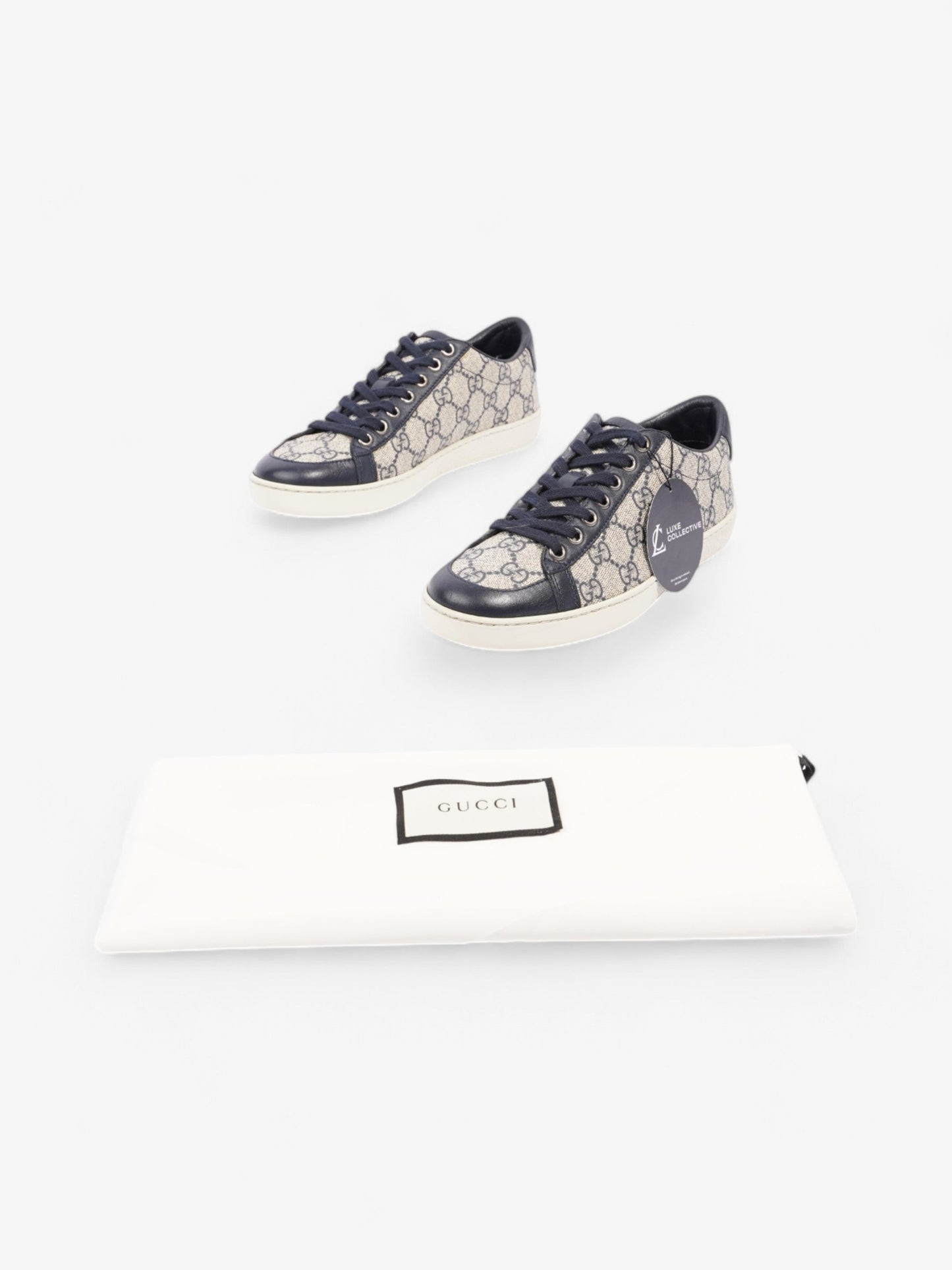 Gucci Brooklyn GG Supreme Sneakers Beige  / Navy Canvas EU 36 UK 3