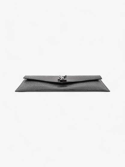 Saint Laurent Uptown Clutch Black Embossed Leather Medium