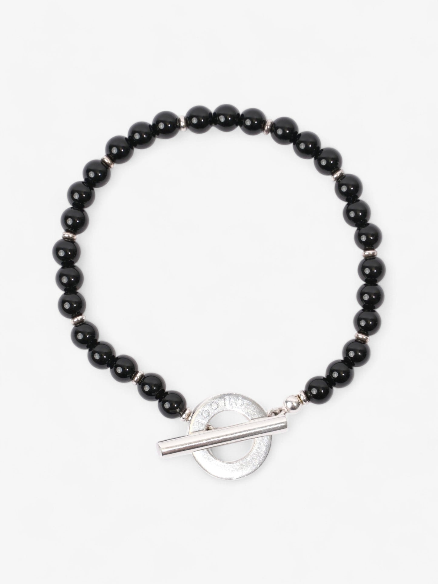 Gucci Beaded Bracelet Black / Silver Silver Sterling