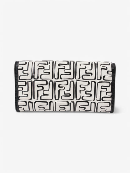 Fendi x Joshua Vides FF Embossed Continental Wallet on Chain Black / White Nappa Leather