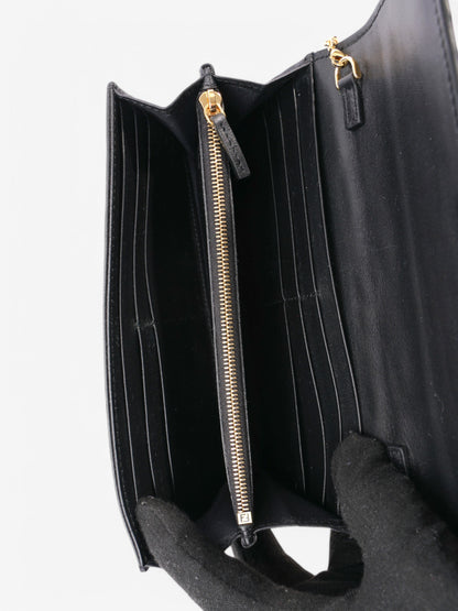 Fendi x Joshua Vides FF Embossed Continental Wallet on Chain Black / White Nappa Leather