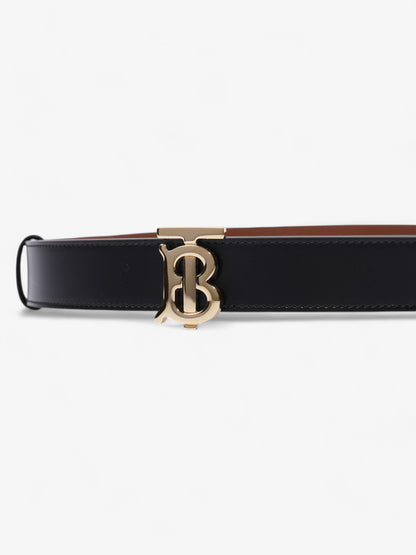 Burberry TB Reversible Belt Black / Brown / Gold Leather Medium - 121cm
