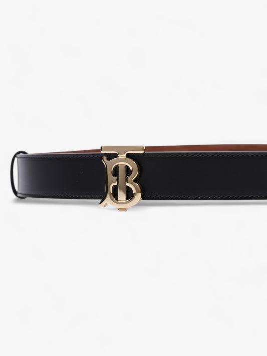 Burberry TB Reversible Belt Black / Brown / Gold Leather Medium - 121cm