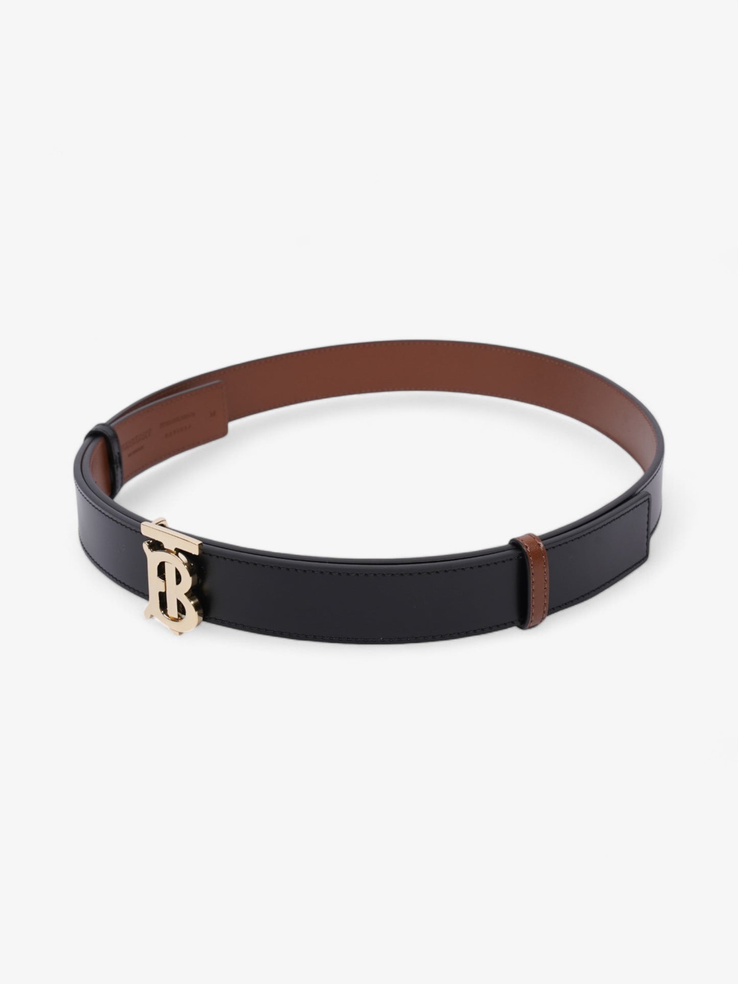 Burberry TB Reversible Belt Black / Brown / Gold Leather Medium - 121cm