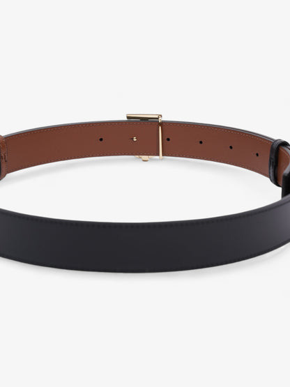 Burberry TB Reversible Belt Black / Brown / Gold Leather Medium - 121cm