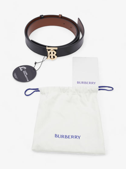Burberry TB Reversible Belt Black / Brown / Gold Leather Medium - 121cm