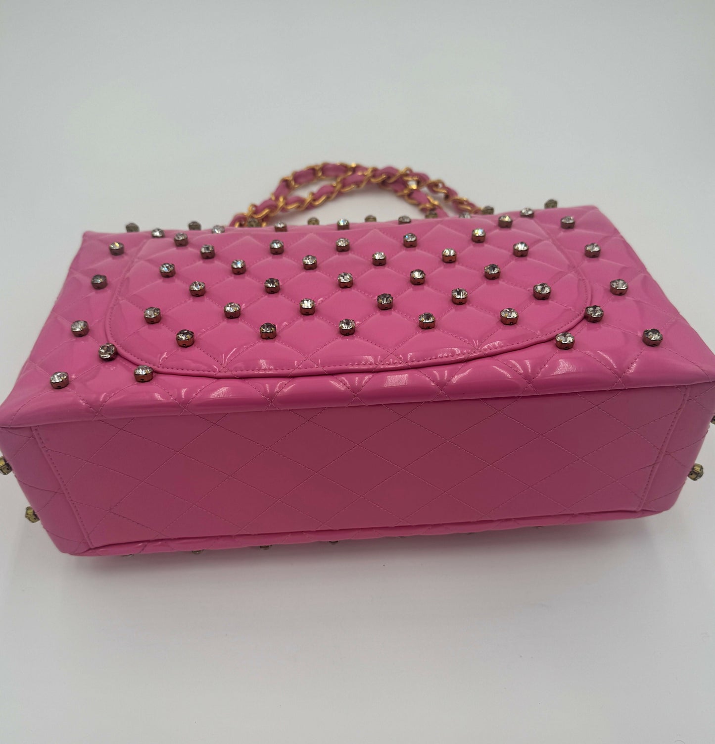 Chanel 1995 Vintage Barbie Pink Maxi Rhinestone Flap Bag