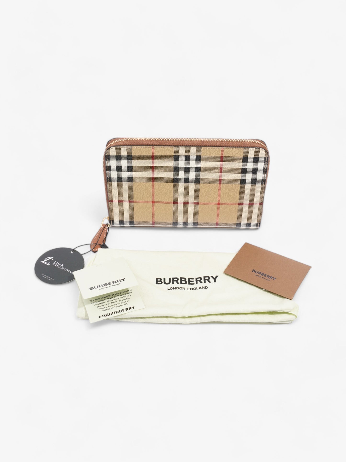 Burberry Travel Organiser Archive Beige Coated Canvas