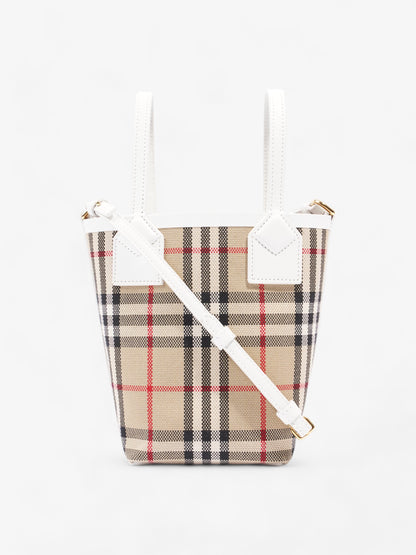Burberry London Tote Archive Beige / White Cotton Mini